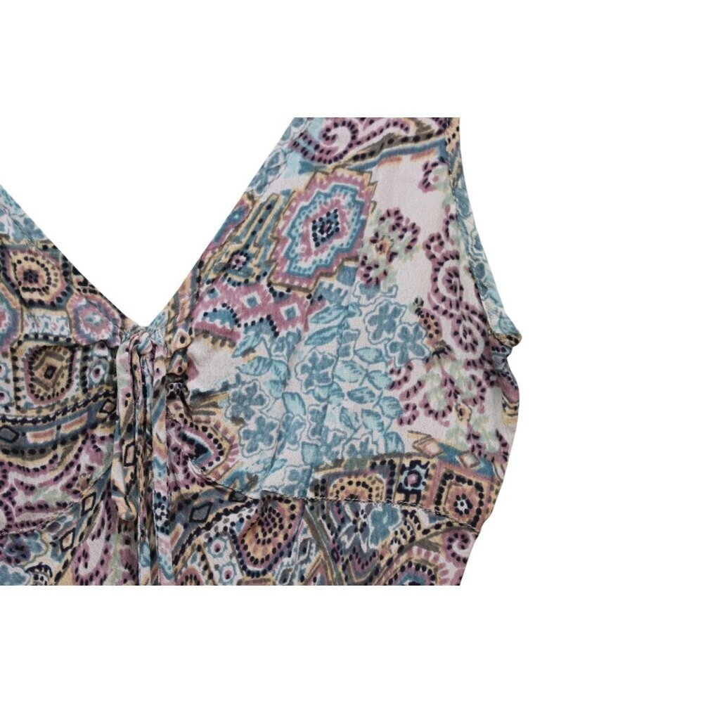 Vintage Y2K 90s Babydoll Dress Medium Multicolor Paisley Grunge Dainty Flowy - Picture 5 of 12